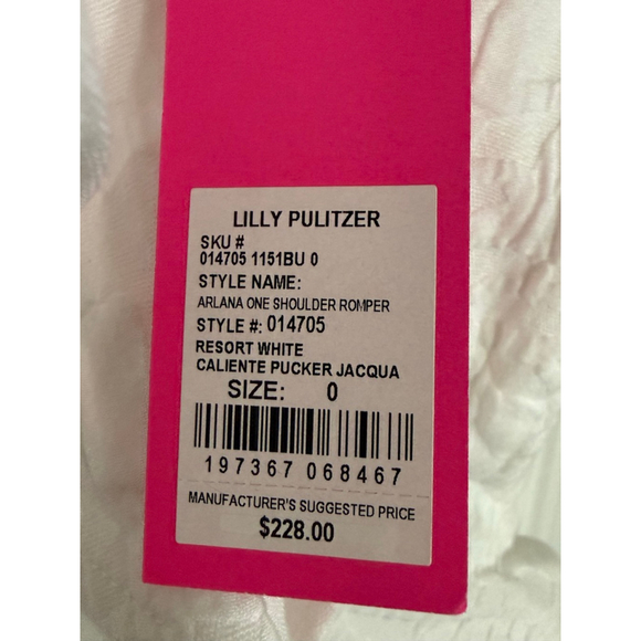 Women's Lilly Pulitzer Ariana One Shoulder Romper Dress Size 0 White - Picture 7 of 7